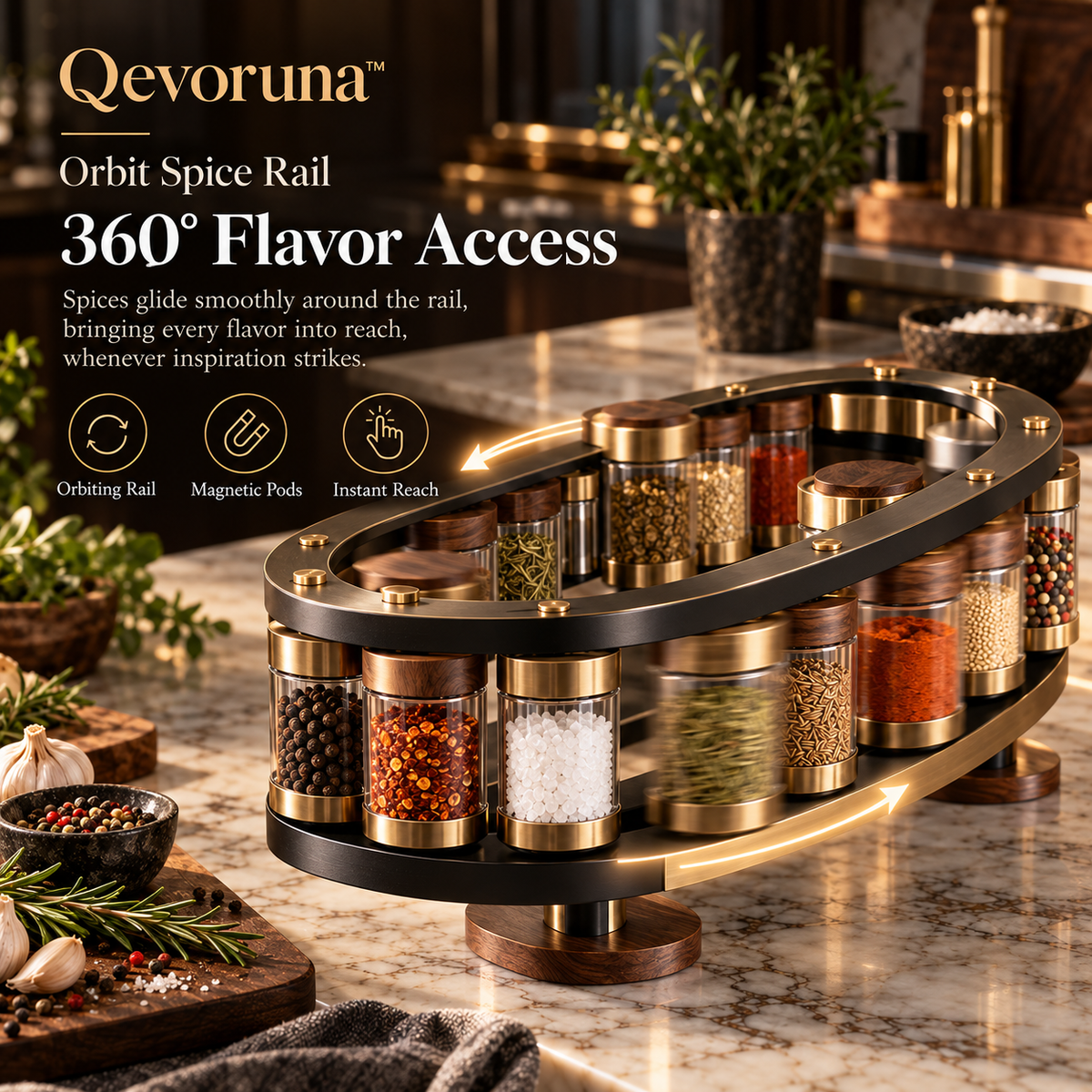 Qevoruna™ Orbit Spice Rail