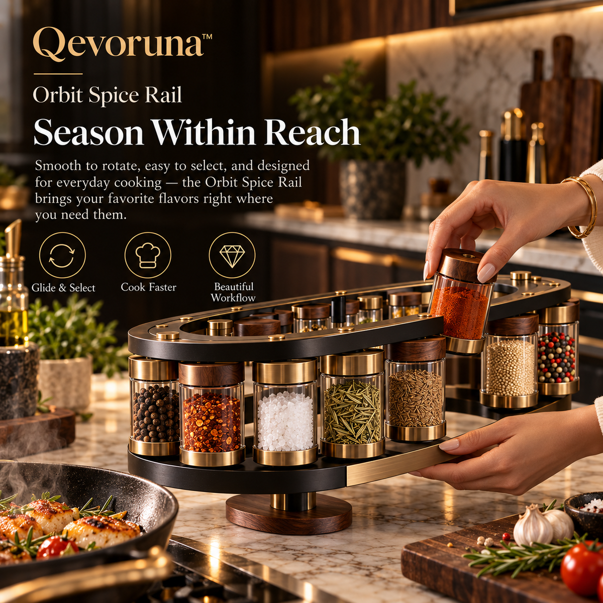 Qevoruna™ Orbit Spice Rail